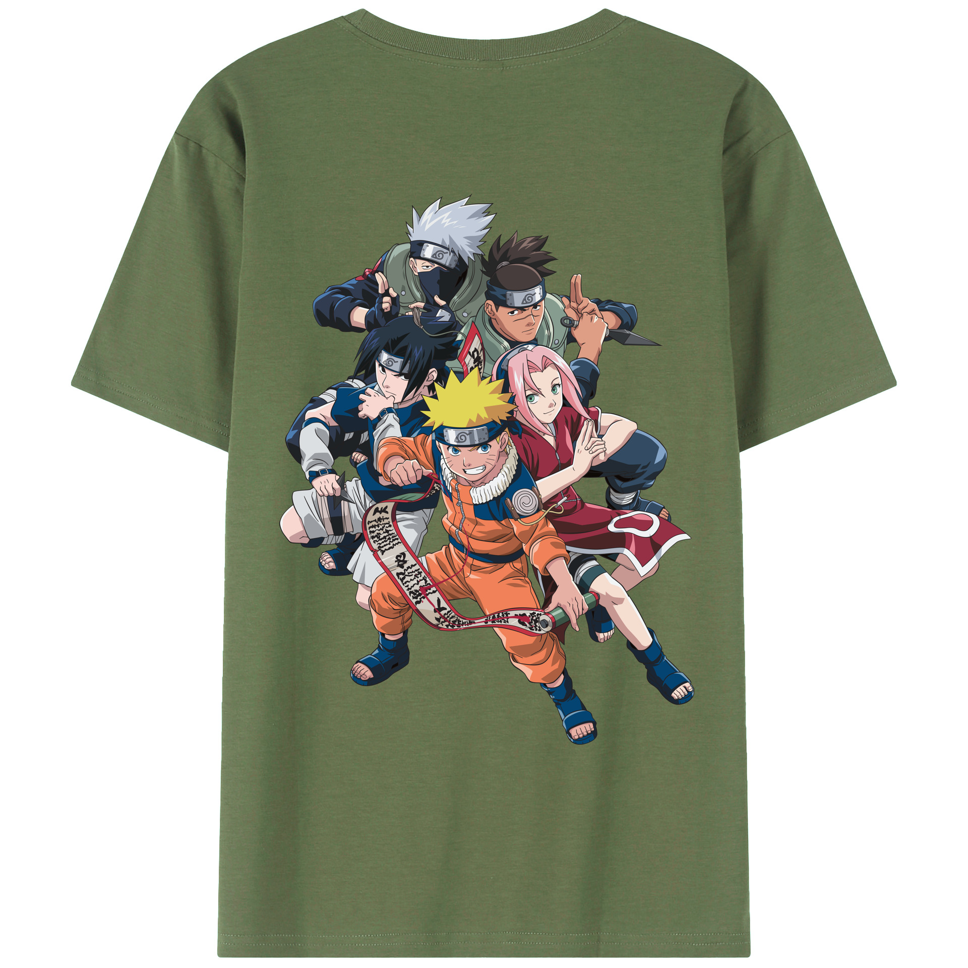 （画像用） NARUTO -ナルト- うずまき ナルト Uzumaki Naruto 綿100％ メンズ半袖Tシャツ（バックプリント） 通気性